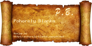 Pohorely Blanka névjegykártya